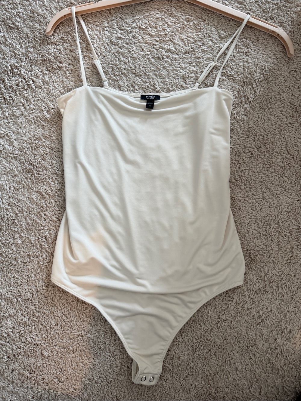 Express body contour Ivory Spaghetti-Strap Bodysuit